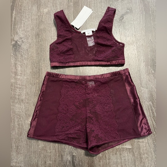 Stella McCartney***Burgundy Lingerie Set**Small $460 - Picture 2 of 4